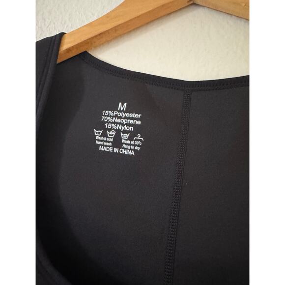 NonEcho Full Shaper Sauna Sweat Body Suit M Blue Neoprene Short Sleeve Zip Up - Picture 3 of 7